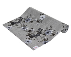 Heart Home Flower Printed PVC Anti Slip Skid Shelf Mat, 5 Mtr- Pack of 2 (Grey)