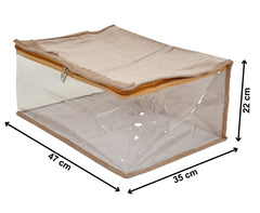 Heart Home Laminated Transparent Underbed Storage Bag (Ivory)-HS_38_HEARTH21450