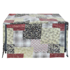 Kuber Industries 3D Checkered Design PVC Microwave Oven Full Closure Cover for 30 Litre (Maroon) - CTKTC045614