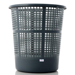 Heart Home Mesh Dustbin|Plastic Open Garbage Basket|Portable Round Trash Can for Kitchen|Office|College|5 Liter (Grey)