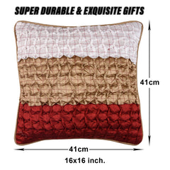 Kuber Industries Cushion Cover | Tri Color Cushion Cover | Designer Stitch Cushion Cover for Sofa | Polyester Cushion Covers for Home Décor | 16 Inch | Set of 5 | Multi