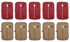 Kuber Industries Foldable 10 Piece Non Woven Coat Cover, Maroon and Brown
