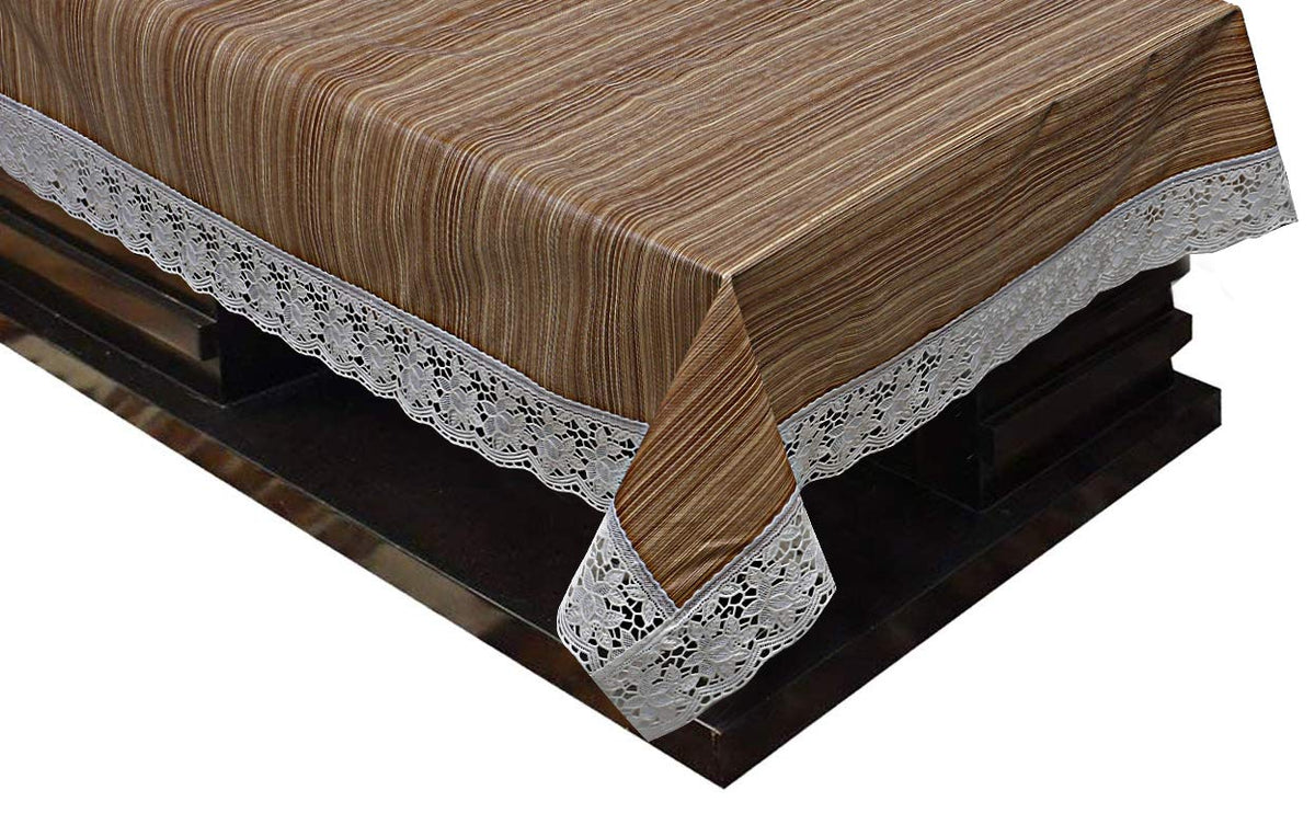 Kuber Industries Wooden Design PVC 4 Seater Center Table Cover 60"x40"(Light Brown, Standard)-CTKTC32936