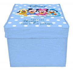 Kuber Industries Disney Kids Team Mickey Print Non Woven Fabric Storage Box|Wardrobe Organiser with Lid & Handles|Extra Large 46 x 35 x 27 CM (Royal Blue)- KUBMART16321