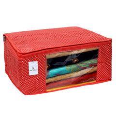 Kuber Industries Hathkadi 6 Piece Cotton Saree Cover, Red