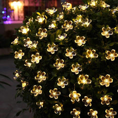 Kuber Industries 28 Led Direct Plug Crystal Flower Designer 10 Meter String Light for Festivals and Home Decoration, Yellow-DECOR612