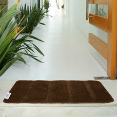 Heart Home Strips Design Cotton Door Mat for Porch/Kitchen/Bathroom/Laundry Room, 24"x16" (Brown) 52HH3960