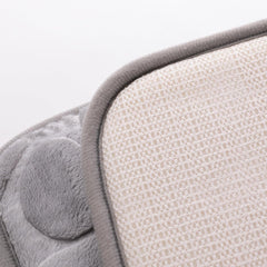 Heart Home Bath Mat | Bathroom Mat | Mat for Bathroom | Shower Bath Tub Mat | Living Room Mat | Foot Massager Mat | Square Shape Floor Mat | SZ-01B | Gray