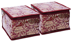 Kuber Industries Brocade 2 Piece Jewellery Box/Organizer with 10 Pouch - CTKTC025994
