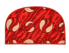 Heart Home D Shape Ball Printed Anti-Slip Durable Velvet Door Mat, Welcome Mat for Entryway,Patio,Garage, Outdoor, 21"x14" (Red)-47HH01275