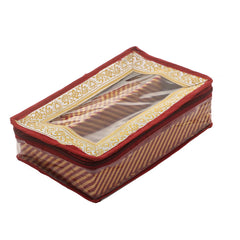 Kuber Industries CTKTC030608 Brocade Hardboard Two Rod Bangle Box (Maroon)