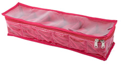 Kuber Industries 2 Pieces Watch Case/Wrist Watch Holder/Watch Organizer/Bracelet Pouch Transparent Top Watch Case With 6 Roll (Pink) -CTKTC39127