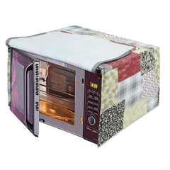 Kuber Industries 3D Checkered Design PVC Microwave Oven Full Closure Cover for 30 Litre (Maroon) - CTKTC045614