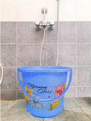 Kuber Industries Bucket Set for Bathroom|Unbreakable Plastic Bucket|Pocha Bucket Capicity 16Ltr|Pack of 3 (Multicolour)