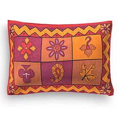 Kuber Industries 100 Percent Cotton Kantha Design 180 TC Double Bed Sheet with 2 Pillow Covers (Red), CTKTC013545,Standard