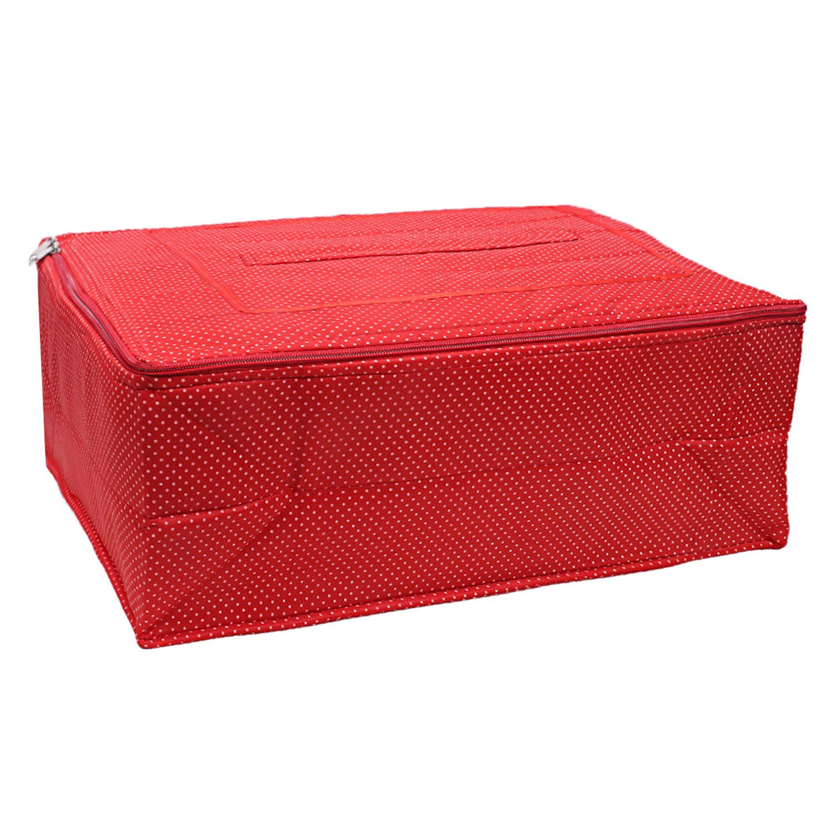 Kuber Industries Cotton Polka Dots Saree Cover with Handle (Red)-CTKTC21186