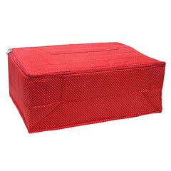 Kuber Industries Cotton Polka Dots Saree Cover with Handle (Red)-CTKTC21186