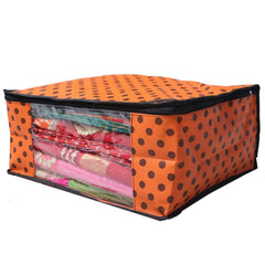 Kuber Industries 15 Piece Non Woven Saree Cover Set, Orange