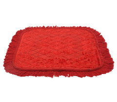 Heart Home Velvet Flower Print Pooja Aasan/Prayer Aasan/Meditation Mat for Home Pack of 3 (Red) 54HH4130.