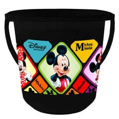 Kuber Industries Plastic Disney Mickey Minnie Print Bucket|Strong Handle & Digital Print|Size 32 x 32 x 30 CM|Capicty 16 LTR (Black) -HS_35_KUBMARTS17836