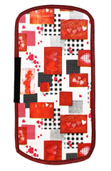 Heart Home Hearts Design PVC 2 Pieces Fridge/Refrigerator Handle Cover (White & Maroon) CTHH5397, Standard