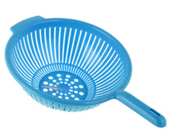 Heart Home Multifunctional Plastic Drain Strainer, Colander, Washing Basket for Home Kitchen Supplies With Handle (Blue)-50HH01833