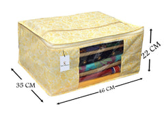 Kuber Industries 4 Piece Non Woven Saree Cover, Yellow