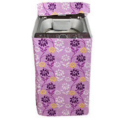 Kuber Industries Leaf Design Cotton Top Load Fully Automatic Washing Machine Cover - Purple, Standard (CTKTC01099)