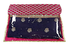 Heart Home Seamless lattice Design Satin Single Saree Cover With Transparent Top- Pack of 12 (Pink)-50HH01348