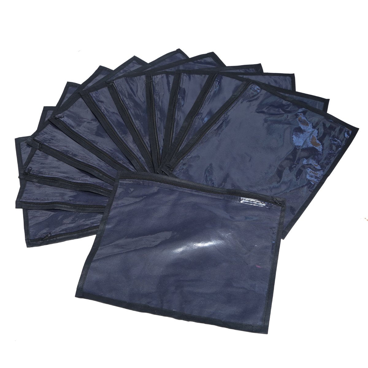 Kuber Industries 12 Piece Non woven Saree Cover Set, Black (KISPM22)