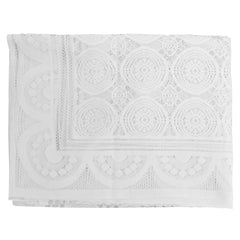 Kuber Industries Circle Printed Home Decorative Luxurious 4 Seater Cotton Center Table Cover/Table Cloth, 40"x60" (White)-44KM06
