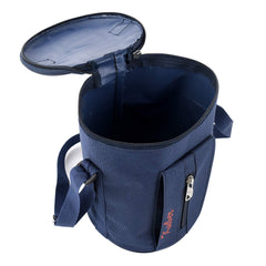 Kuber Industries Canvas Lunch Bag|Waterproof Material & 3 Comparment Space|Adjustable Straps & Zipper Closure|Size 24 X 18 X 16 Cm (Blue), 1 liter