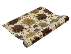 Kuber Industries Flower Printed PVC Anti Slip Skid Shelf Mat, 5 Mtr (Brown), Standard