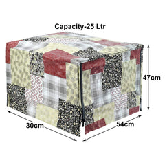 Heart Home PVC Multicheck Floral Print Microwave Oven Cover for Home & Kitchen 25 LTR. (Multicolour) 54HH4100.