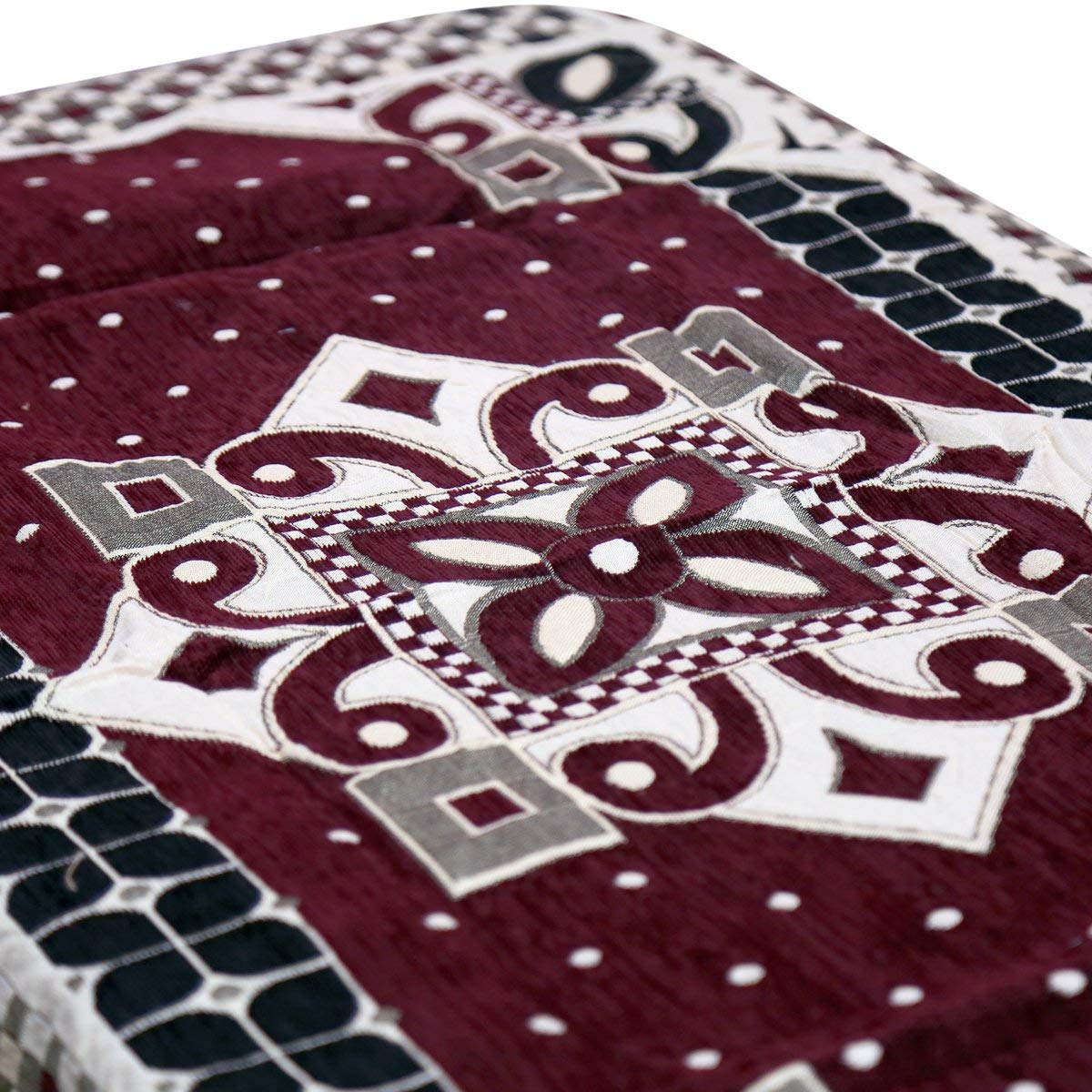 Kuber Industries Floral Cotton 4 Seater Centre Table Cover - Maroon