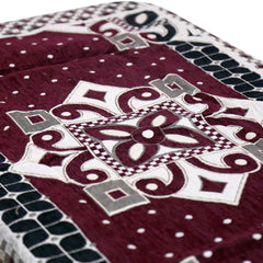 Kuber Industries Floral Cotton 4 Seater Centre Table Cover - Maroon