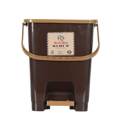 Heart Home Square Premium Plastic Pedal Dustbin with Lid for Home/Kitchen/Office 10 Ltr (Brown)-HHEART16408