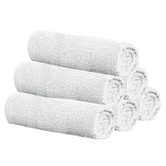 Kuber Industries Cotton 400 GSM Face Towel 14x21 Set White, 6 Pieces -CTKTC8610, Standard (CTKTC08610)