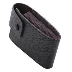 Kuber Industries Wallet for Women/Men | Card Holder for Men & Women | Leather Wallet for ID, Visiting Card, Business Card, ATM Card Holder | Slim Wallet | Button Closure, Black