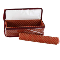 Kuber Industries Polka Dots Design Brocade Hardboard 2 Pieces One Rod Bangle Box (Maroon) -CTKTC38812
