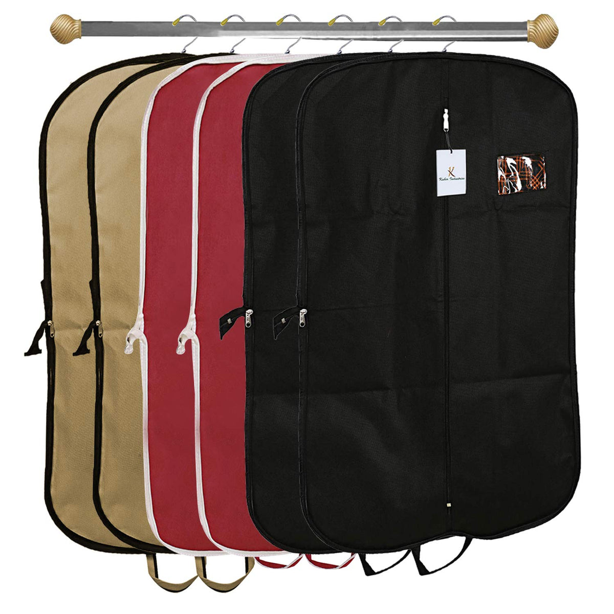 Kuber Industries 6 Pieces Foldable Non Woven Men's Coat Blazer Suit Cover (Black & Maroon & Brown) -CTKTC041763