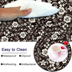 Heart Home Multiuses Floral Print Shelf Liners for Kitchen Shelves, cupboards, Wardrobe, Drawer, 5 Mtr (Brown) 52HH4077