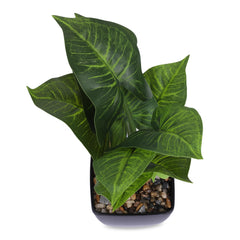 Kuber Industries Artificial Plants For Home Décor|Artificial Flowers For Decoration|Natural Looking Indoor Fake Plants With Pot (Green)