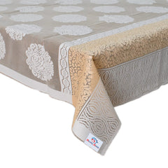 Heart Home Rangoli Printed Cotton 4 Seater Center Table Cover,40"x60" (White & Sand)-44HH0101