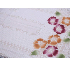 Kuber Industries Floral Cotton 4 Seater Centre Table Cover - Cream