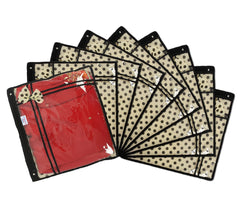 Heart Home Dot Print Non-Woven Single Saree cover For Store Saree, Lehenga, Suit With Transparent Top,Pack of 9 (Cream) 54HH4152.