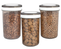 Kuber Industries Containers Set for Kitchen|BPA-Free Plastic 500 ML Storage Containers Set with Spoon for Kitchen Set of 3 (Gray)