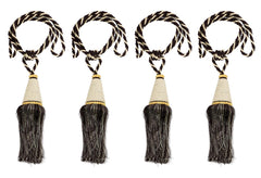 Kuber Industries Beads Beautiful Design Polyester 4 Pieces Curtain Tie Back Tassel Set (Brown) CTKTC33551