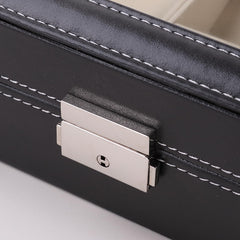 Kuber Industries 6 Slot Watch Storage Box With 3 Slot Glasses organizer|Black|