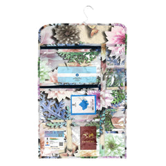 Kuber Industries Document Holder | PVC Sun Flower Design Document Organizer | Double Sided Document Holder for Home | 7 Small Pocket with 3 Zipper | Brown